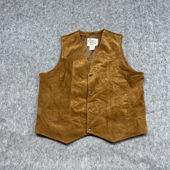 Cripple Creek Other - Cripple Creek Vest Mens XL Suede Leather Western Button Cowboy Lined Pockets